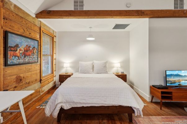 Bedroom, Interior, Wood Texture Flooring, Wooden Walls