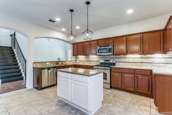Interior, Kitchen, Pendant Lights, Recessed Lighting, Stainless Steel Appliances