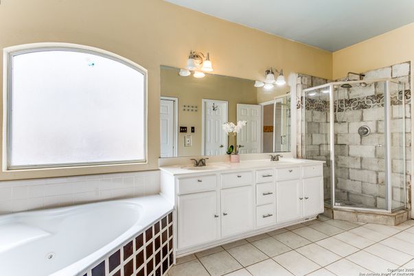 Bathroom, Dual Sink Vanities, Glass Shower, Interior