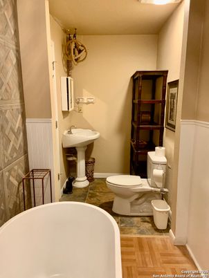 Bathroom, Free Standing Baths, Interior, Wood Texture Flooring
