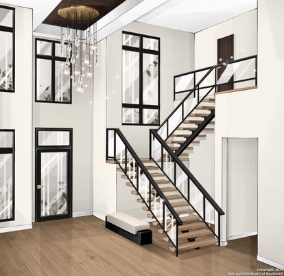 Interior, Pendant Lights, Wood Texture Flooring