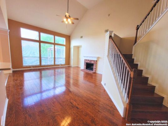 Empty room, Fireplace, Interior, Wood Texture Flooring