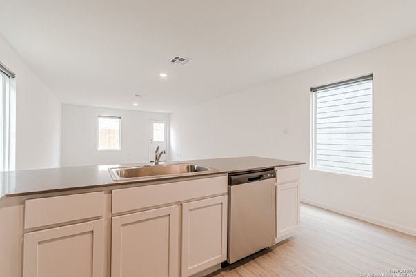 Interior, Kitchen, Recessed Lighting, Wood Texture Flooring