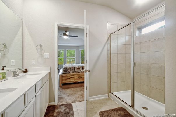 Bathroom, Dual Sink Vanities, Glass Shower, Interior