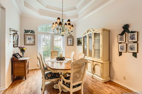 Chandelier, Dining room, Interior, Wood Texture Flooring