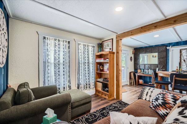 Interior, Living room, Recessed Lighting, Wooden Beams, Wood Texture Flooring