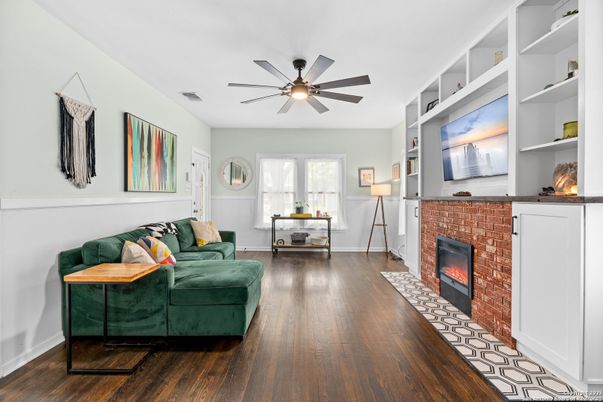 Fireplace, Interior, Living room, Wood Texture Flooring