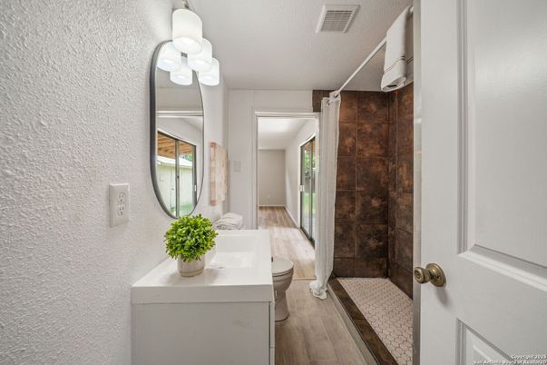 Bathroom, Interior, Wood Texture Flooring