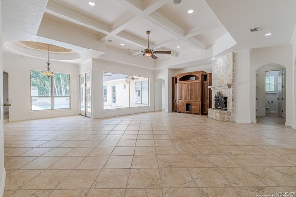 Empty room, Fireplace, Interior, Pendant Lights, Recessed Lighting