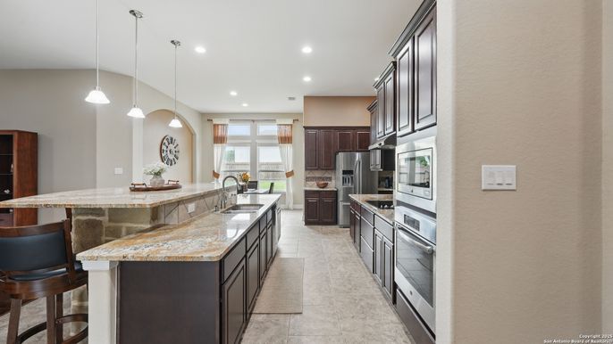 Interior, Kitchen, Pendant Lights, Recessed Lighting, Stainless Steel Appliances