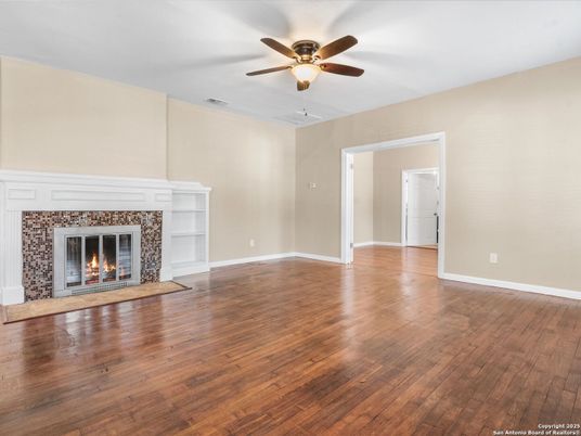 Empty room, Fireplace, Interior, Wood Texture Flooring