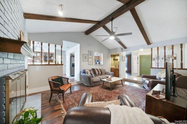 Interior, Living room, Wooden Beams, Wood Texture Flooring