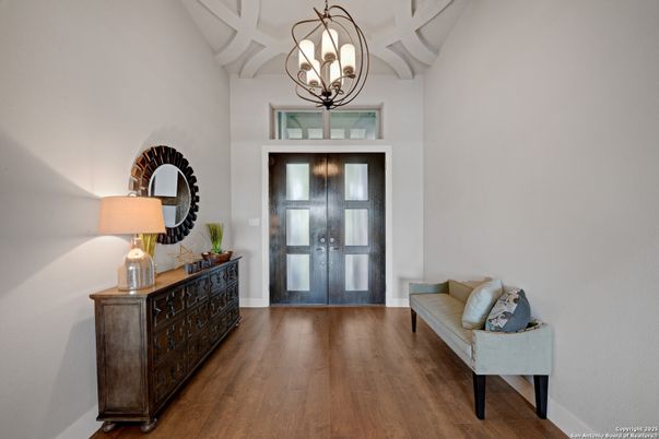 Chandelier, Interior, Wood Texture Flooring