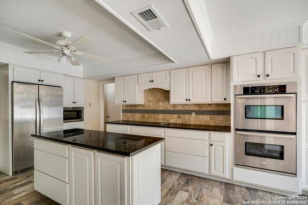 Interior, Kitchen, Stainless Steel Appliances, Wood Texture Flooring
