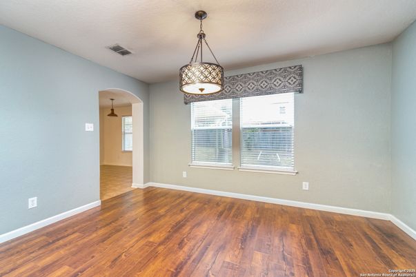 Empty room, Interior, Pendant Lights, Wood Texture Flooring