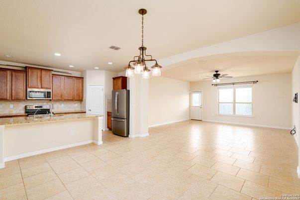 Chandelier, Empty room, Interior, Kitchen, Pendant Lights, Recessed Lighting