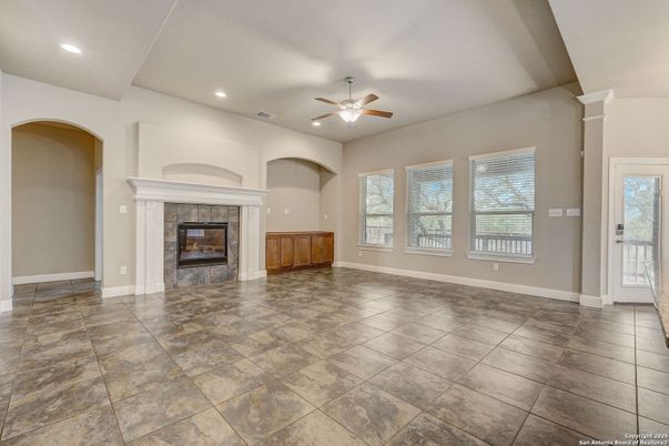 Empty room, Fireplace, Interior, Recessed Lighting