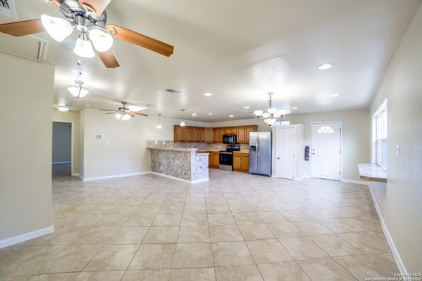 Empty room, Interior, Kitchen, Recessed Lighting