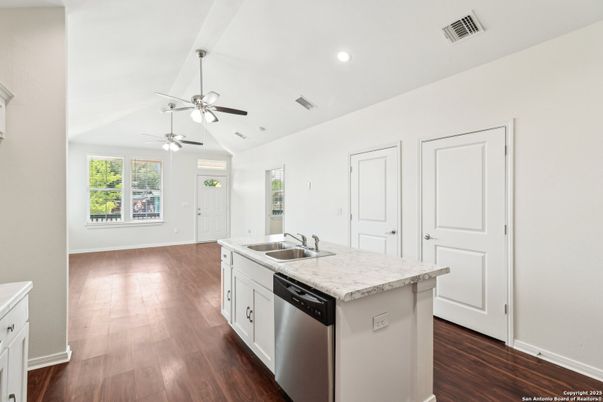 Interior, Kitchen, Recessed Lighting, Wood Texture Flooring