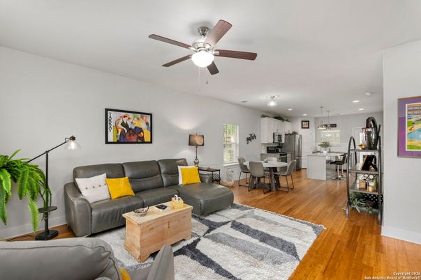 Dining room, Interior, Kitchen, Living room, Pendant Lights, Recessed Lighting, Wood Texture Flooring