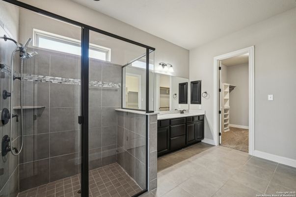 Bathroom, Dual Sink Vanities, Glass Shower, Interior