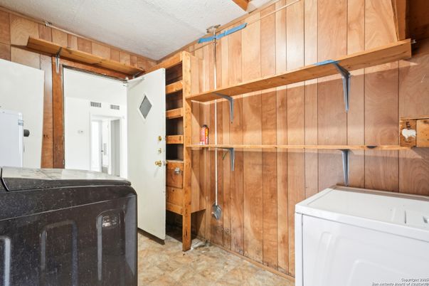 Interior, Washer, Wooden Walls