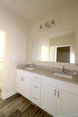 Bathroom, Dual Sink Vanities, Interior, Wood Texture Flooring