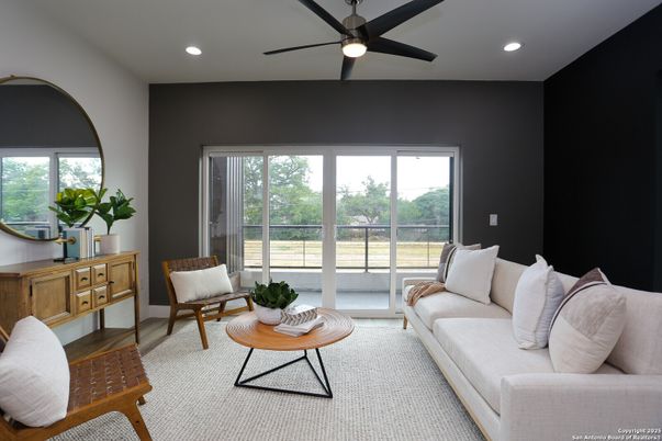 Interior, Living room, Recessed Lighting
