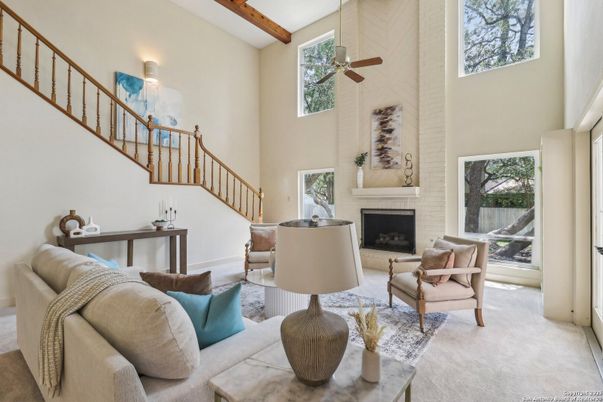 Dining room, Fireplace, Interior, Living room, Wooden Beams