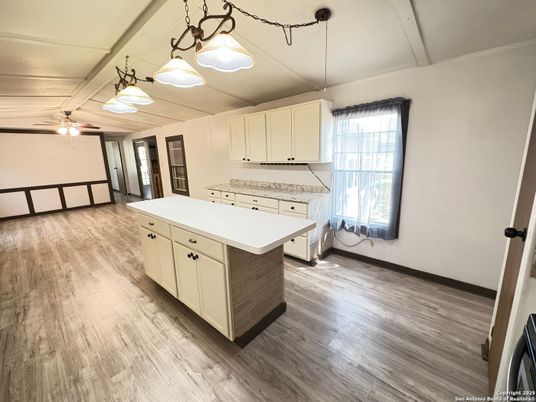 Interior, Kitchen, Pendant Lights, Wood Texture Flooring