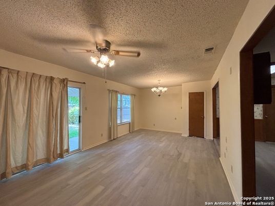 Chandelier, Empty room, Interior, Wood Texture Flooring