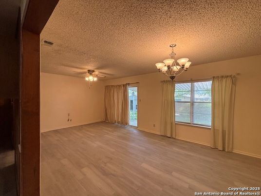Chandelier, Empty room, Interior, Wood Texture Flooring