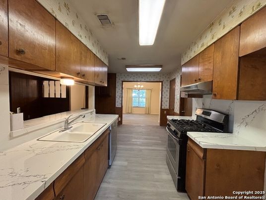 Interior, Kitchen, Wood Texture Flooring