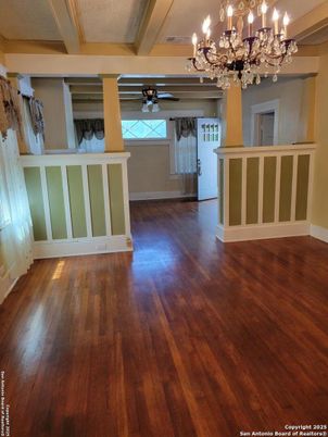 Chandelier, Empty room, Interior, Wood Texture Flooring