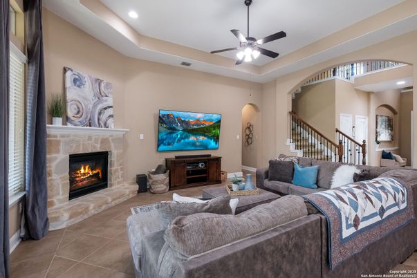 Fireplace, Interior, Living room, Recessed Lighting