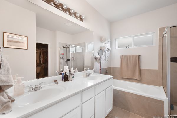 Bathroom, Dual Sink Vanities, Glass Shower, Interior