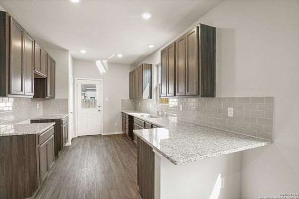 Interior, Kitchen, Recessed Lighting, Wood Texture Flooring