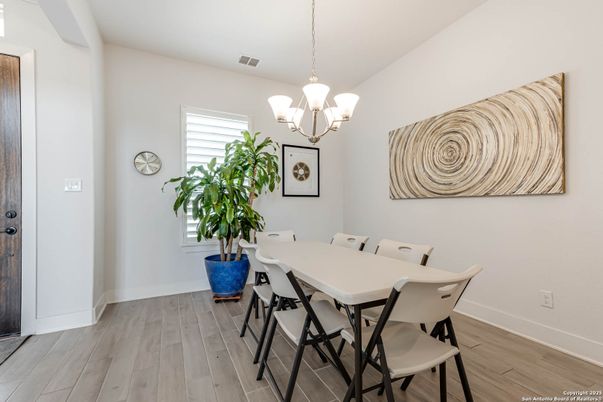 Chandelier, Dining room, Interior, Wood Texture Flooring