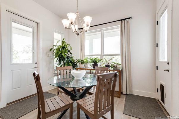 Chandelier, Dining room, Interior, Wood Texture Flooring