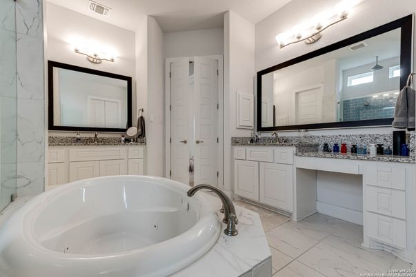Bathroom, Dual Sink Vanities, Interior, Marble, Marble Walls