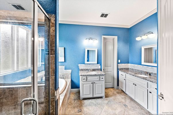 Bathroom, Dual Sink Vanities, Glass Shower, Interior
