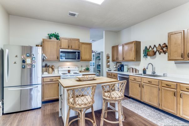 Interior, Kitchen, Stainless Steel Appliances, Wood Texture Flooring