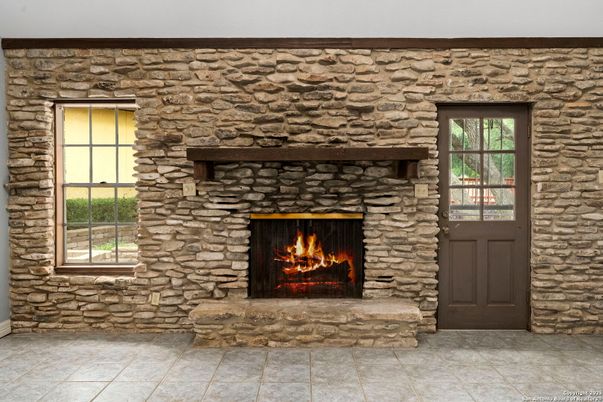 Fireplace, Interior, Stone Walls