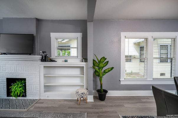 Fireplace, Interior, Wood Texture Flooring