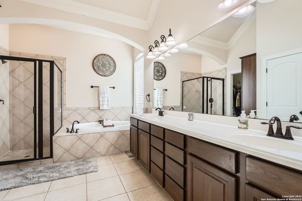 Bathroom, Dual Sink Vanities, Glass Shower, Interior