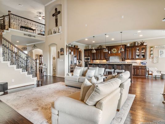 Interior, Kitchen, Living room, Pendant Lights, Recessed Lighting, Wood Texture Flooring