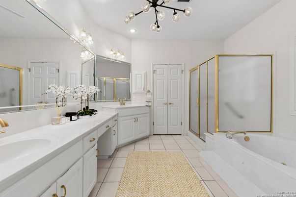 Bathroom, Dual Sink Vanities, Glass Shower, Interior