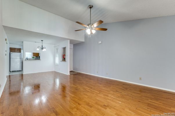 Chandelier, Empty room, Interior, Wood Texture Flooring