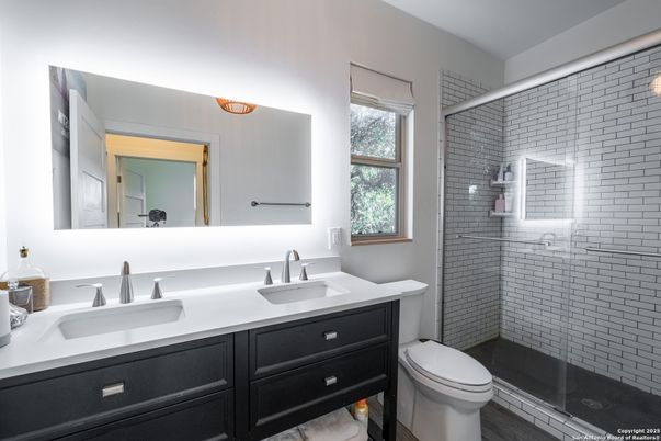 Bathroom, Dual Sink Vanities, Glass Shower, Interior