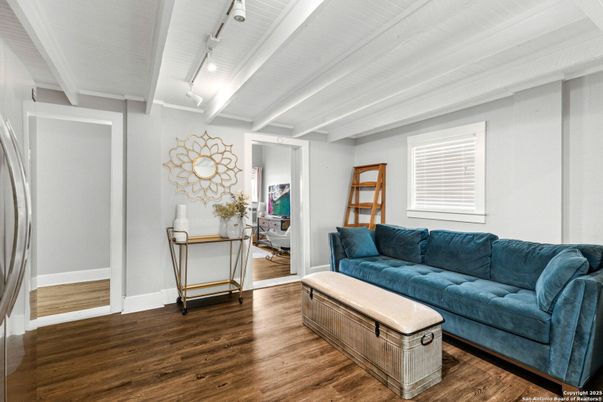 Interior, Living room, Stone Walls, Wood Texture Flooring